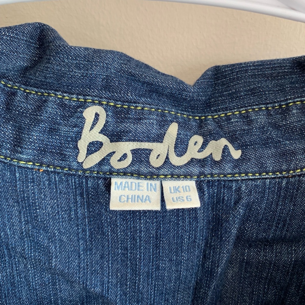 Boden Dark Wash Chambray Button Up Blouse - Picture 2 of 3